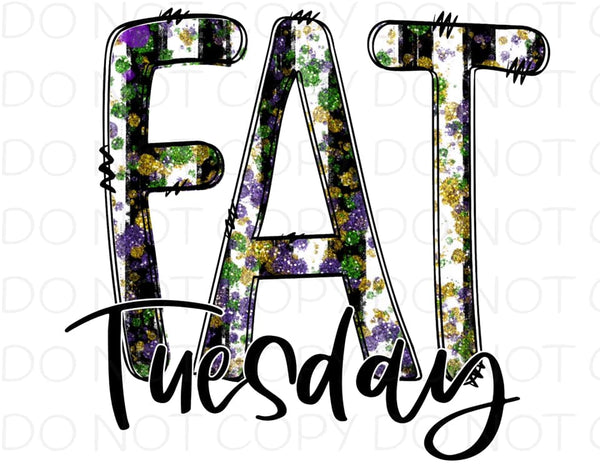Fat Tuesday Glitter Splatter Transfer Sheet