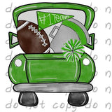Green Football Truck - Dye Sub Heat Transfer Sheet