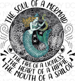 The Soul of a Mermaid Green - Dye Sub Heat Transfer Sheet
