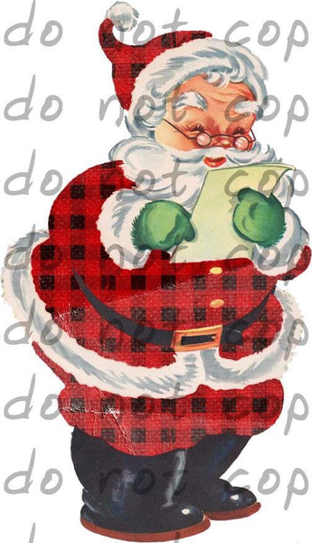 Santa with list - Dye Sub Heat Transfer Sheet