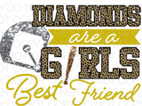 Diamonds are a girls best friend yellow - Dye Sub Heat Transfer Sheet