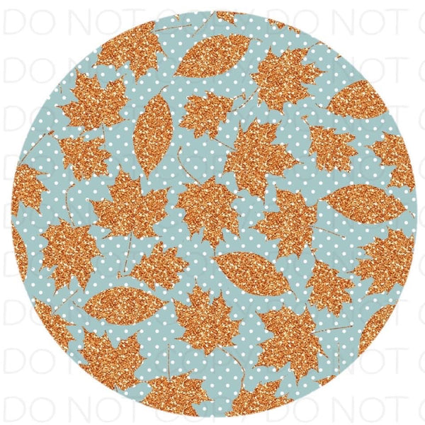 Gold glitter Fall leaves - Rubber Neoprene Car Coasters