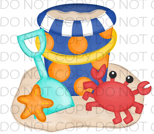Sand bucket blue - HTV Transfer