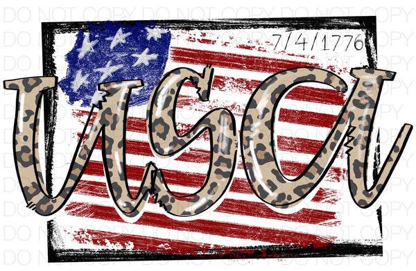 Flag with USA leopard - HTV Transfer