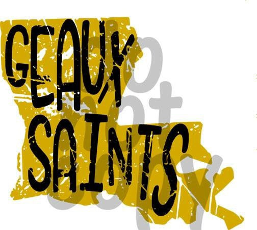 Louisiana Geaux Saints Yellow - Dye Sub Heat Transfer Sheet