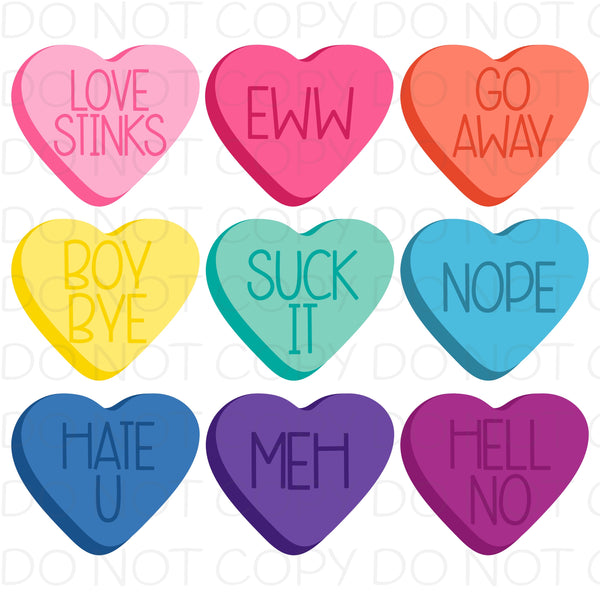 Funny Conversation Hearts - HTV Transfer