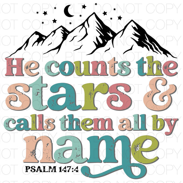 He Counts The Stars and Calls Them All By Name Transfer Sheet