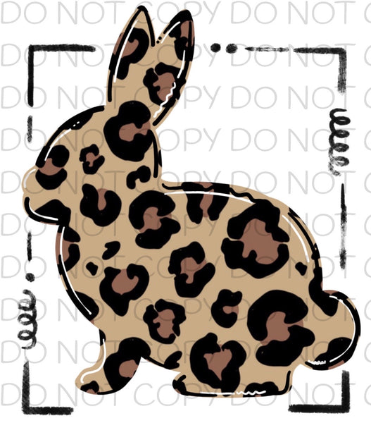Leopard framed bunny - HTV Transfer