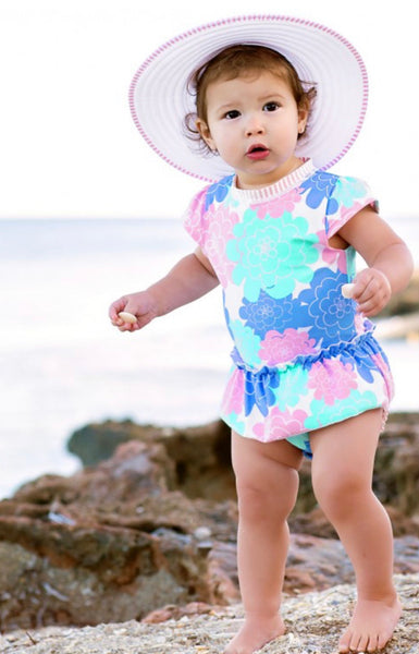 Ruffle Butts Pastel Petals Peplum One Piece Swimsuit