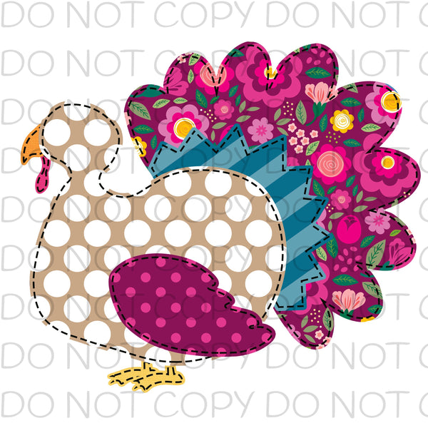 Faux Appliqué Turkey - HTV Transfer