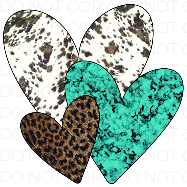 Heart Trio Western - HTV Transfer
