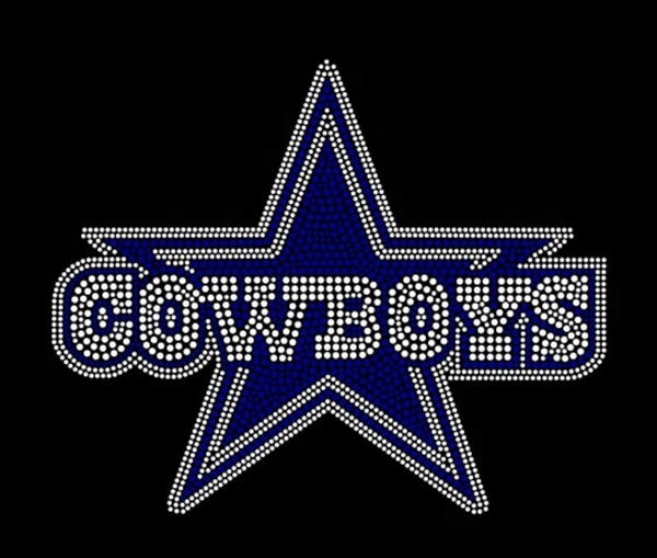 Cowboys 11"x8.04" Rhinestone Iron On Transfer