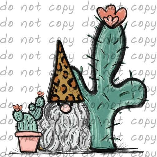 Cactus Gnome Transfer Sheet
