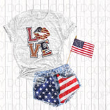 Patriotic Love Lips - Dye Sub Heat Transfer Sheet