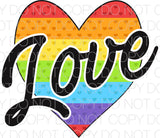 Love Rainbow Heart - Dye Sub Heat Transfer Sheet