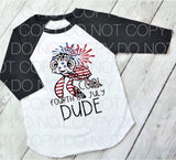 Cool Fourth of July dude - Dye Sub Heat Transfer Sheet