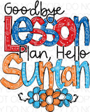Goodbye Lesson Plan Hello Sun Tan - Dye Sub Heat Transfer Sheet