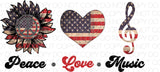 Peace Love Music - Dye Sub Heat Transfer Sheet