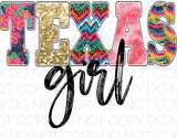 Texas Girl - Dye Sub Heat Transfer Sheet
