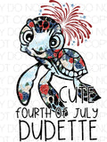 Cute Fourth of July dudette - Dye Sub Heat Transfer Sheet