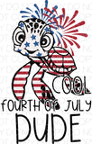 Cool Fourth of July dude - Dye Sub Heat Transfer Sheet