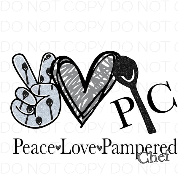Peace Love Pampered Chef - Dye Sub Heat Transfer Sheet