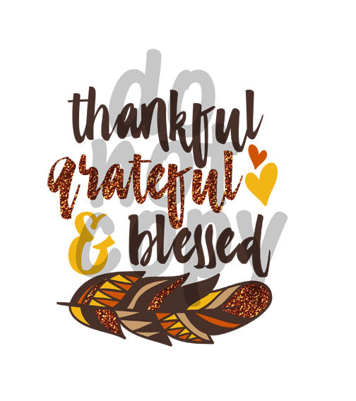 Thankful Grateful Blessed - Dye Sub Heat Transfer Sheet
