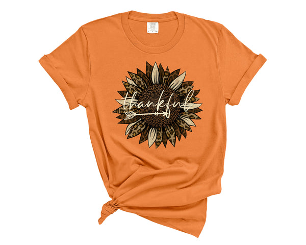 SP077-Thankful Leopard Sunflower Screenprint Transfer