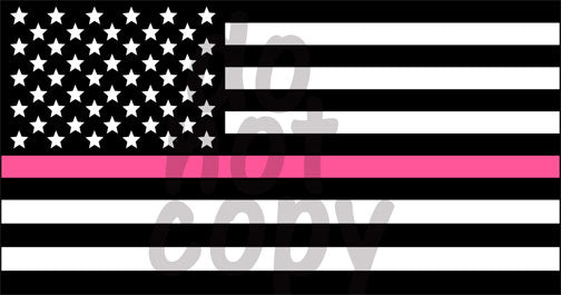 Pink Line Flag Breast Cancer Awareness - Dye Sub Heat Transfer Sheet