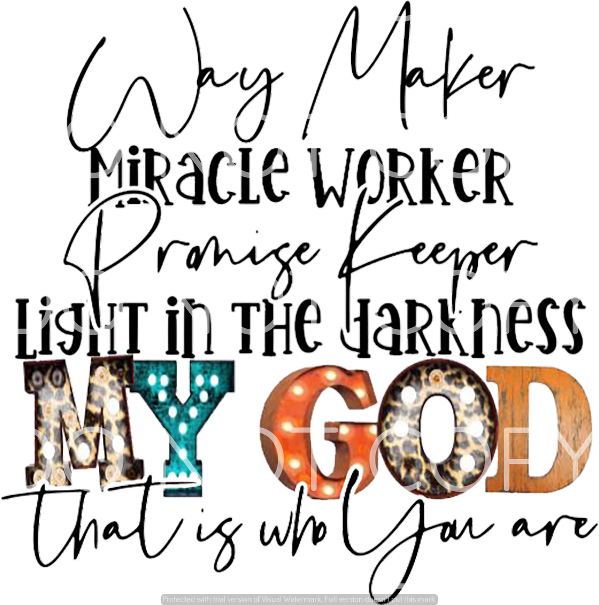 Waymaker My God In Leopard - Dye Sub Heat Transfer Sheet – Pretty Lil ...